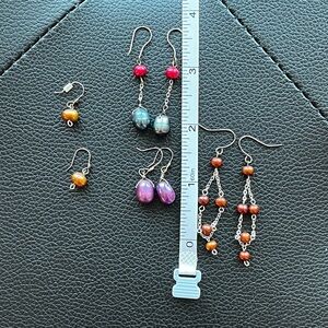 Elegant Multicolor Dangle Earrings Set